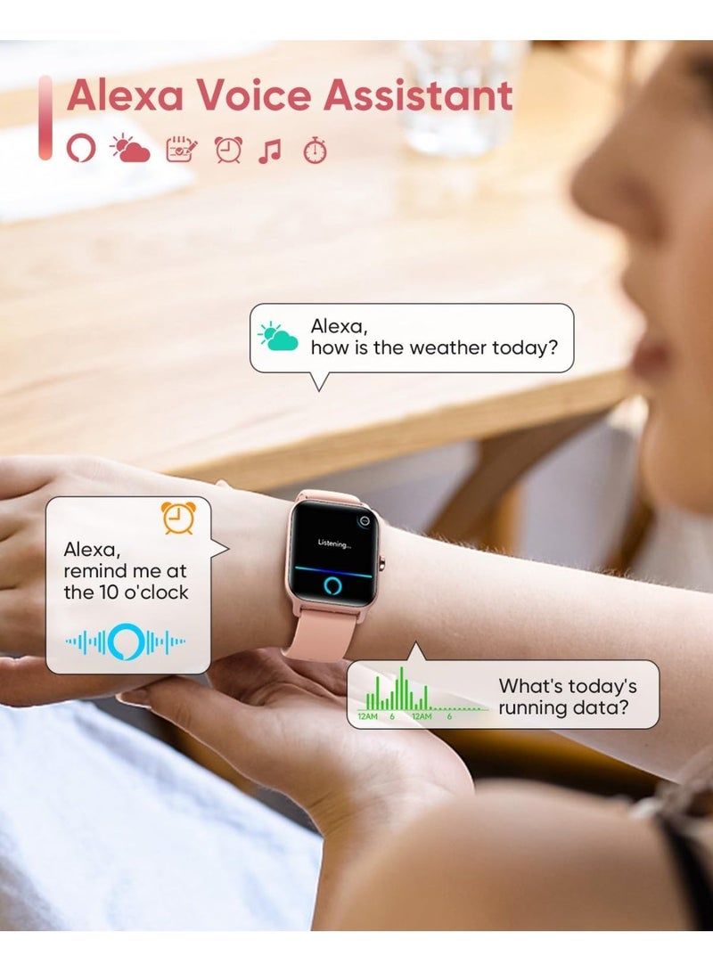 يوماچ ساعات Fitpolo الذكية للنساء والرجال، ساعة تتبع اللياقة البدنية بشاشة 1.8 بوصة متوافقة مع نظامي أندرويد وiOS، مقاومة للماء، مزودة بخاصية تتبع الأنشطة الرياضية (100 رياضة)، ونظام تحديد المواقع العالمي (GPS) عبر الهاتف، وجهاز مراقبة معدل ضربات القلب والنوم ومستوى تشبع الأكسجين في الدم (SpO2) - لون وردي - Image 3